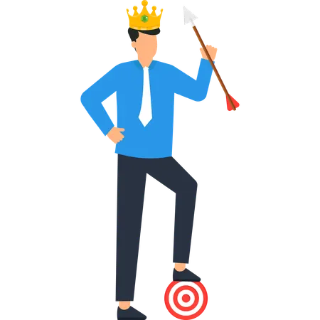 Business leader working on business target  Illustration