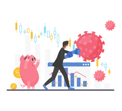 Business loss in lockdown  Illustration