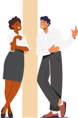 Workplace Bullying Gossips Communication Business Man And Woman Discuss Colleague At Workplace In Office Evil Business Characters Gossiping At Workplace Cartoon Vector Illustration Illustration