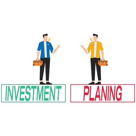 Business man Discussing on Investment planning  Illustration