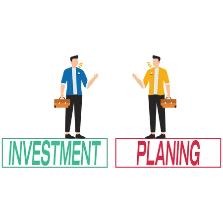 Business man Discussing on Investment planning  Illustration