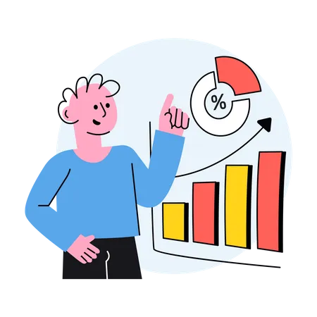 Business man doing business analytics using artificial intelligence  Illustration