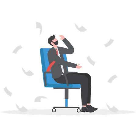 Business man experiencing stress and burnout in the company office  Illustration