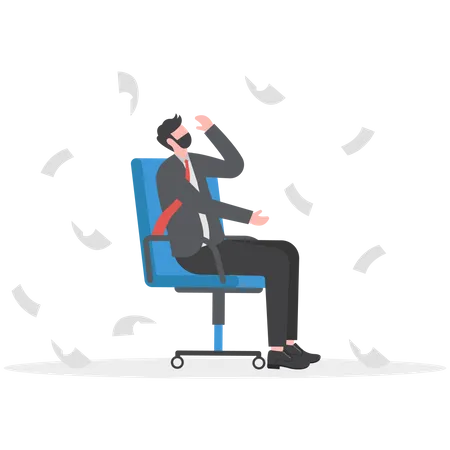 Business Man Experiencing Stress And Burnout In The Company Office Business Failure Illustration