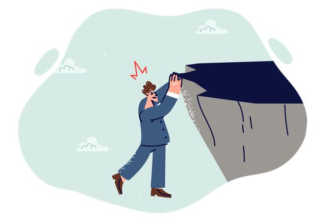 Business man falls from cliff  Illustration