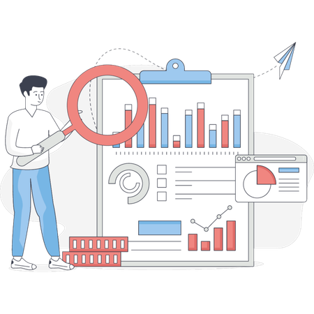 Business man finding financial solutions  Illustration