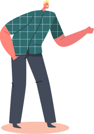 Business man giving hand for handshake  Illustration