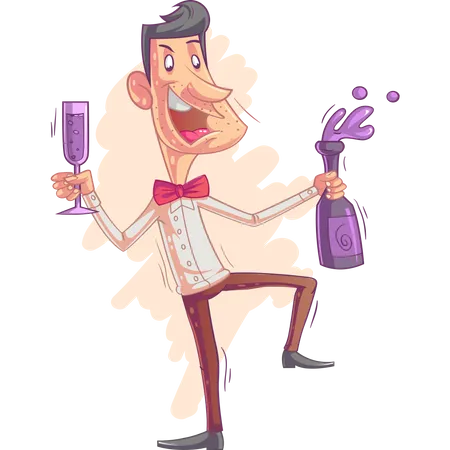 Business man in party  Illustration