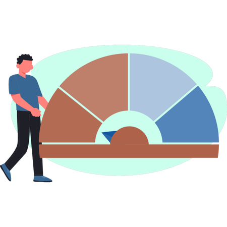 Business man showing credit score  Illustration