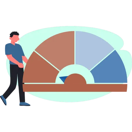 Business man showing credit score  Illustration
