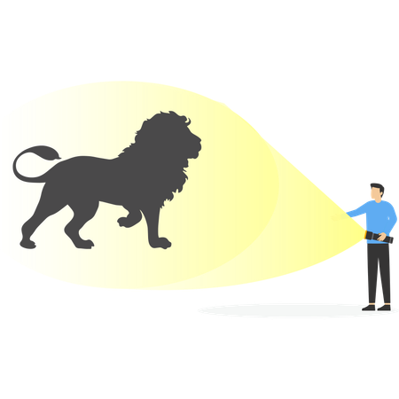 Business man wat to become Business lion  Illustration