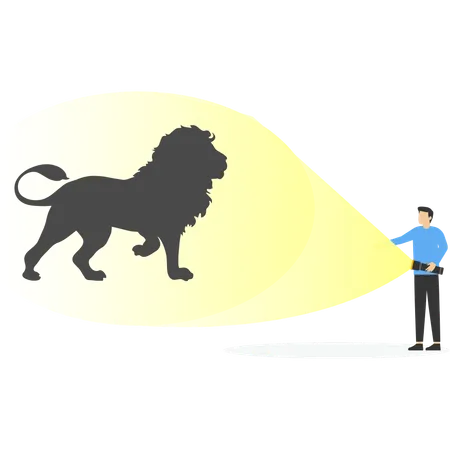 Business man wat to become Business lion  Illustration