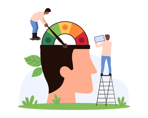 Business man working on stress management  Illustration