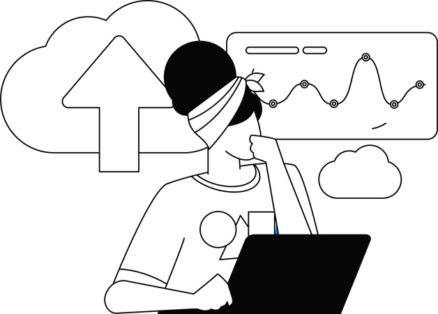 Business man working on task  Illustration