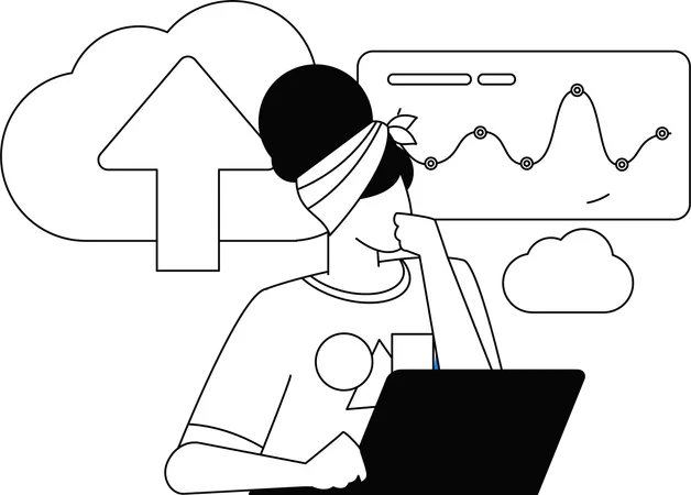 Business man working on task  Illustration
