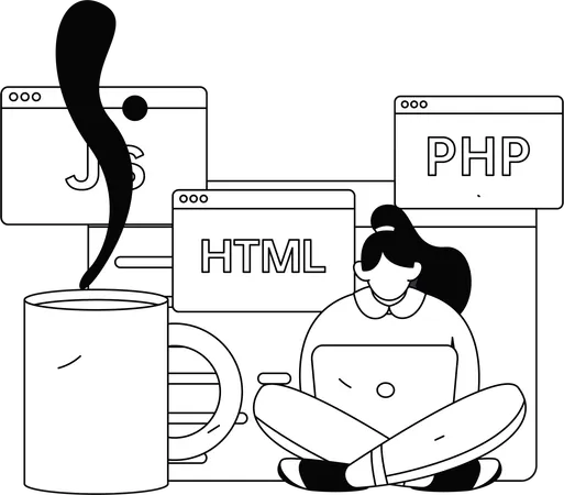 Business man working on task  Illustration