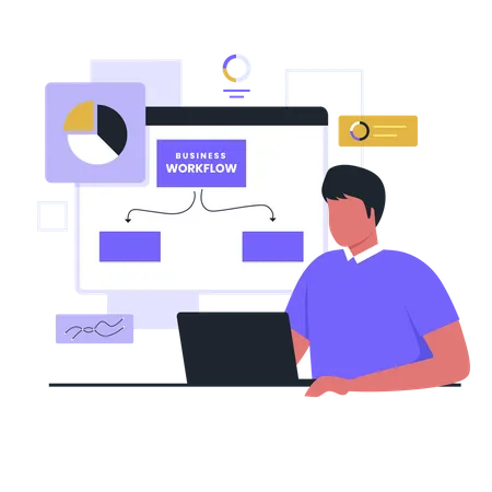 Business management analysis  Illustration