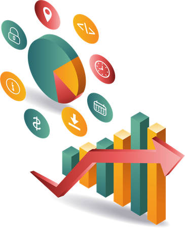 Business Management  analyst percentage chart  Illustration