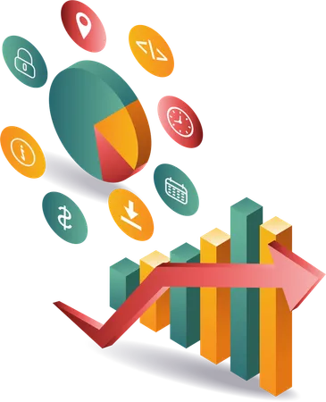 Business Management  analyst percentage chart  Illustration