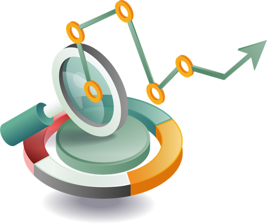 Business management and analyst pie chart  Illustration