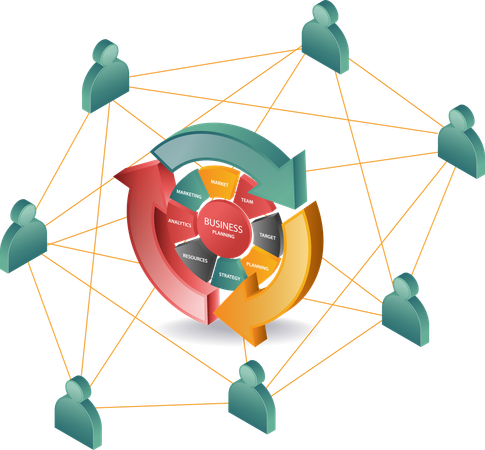 Business management loop network  Illustration