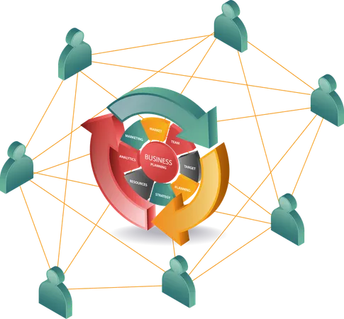 Business management loop network  Illustration