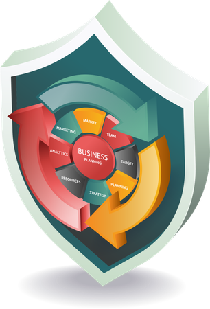 Business management system security  Illustration