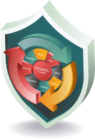 Business management system security  Illustration