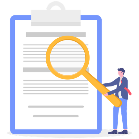 Business manager checking document  Illustration