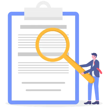 Business manager checking document  Illustration