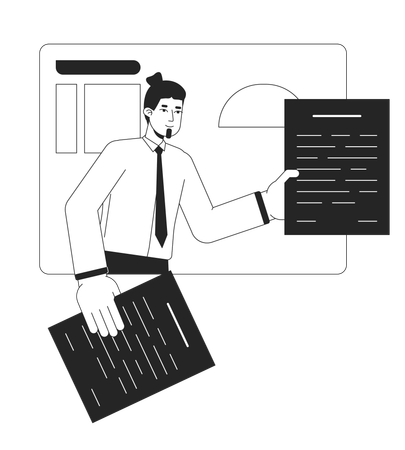 Business manager handing over papers  Illustration