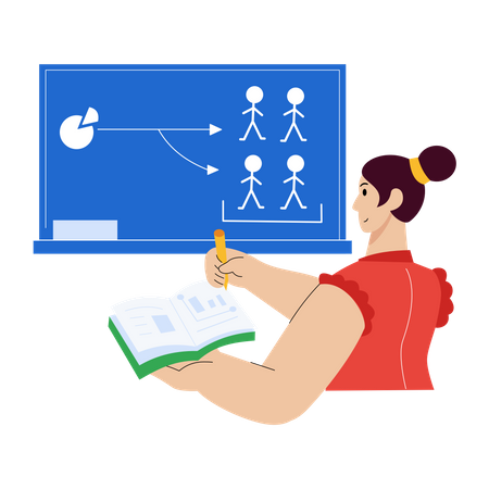 Business manager planning workflow Illustration