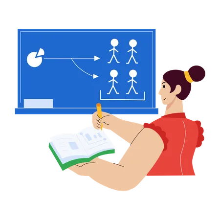 Business manager planning workflow Illustration