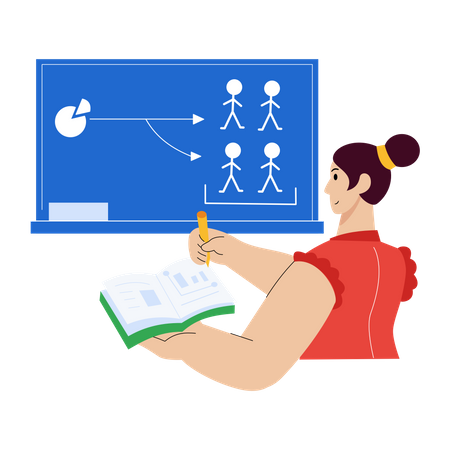 Business manager planning workflow  Illustration