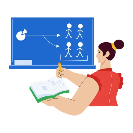 Business manager planning workflow  Illustration