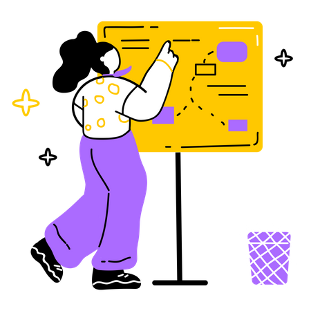 Business manager planning workflow  Illustration