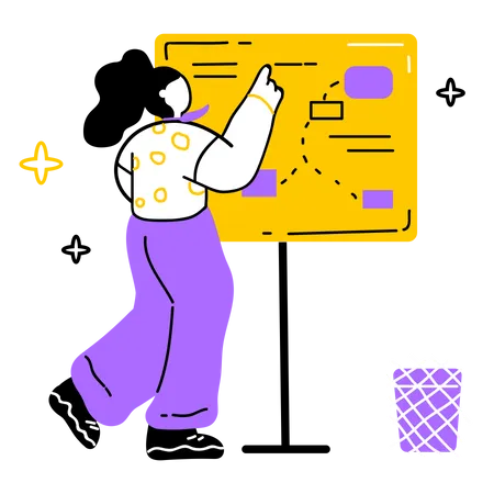 Business manager planning workflow  Illustration