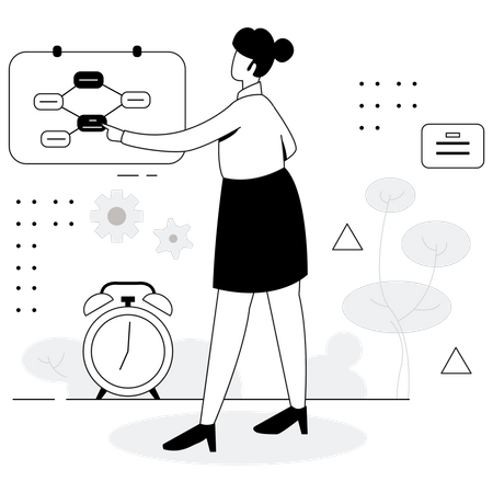 Business manager planning workflow  Illustration