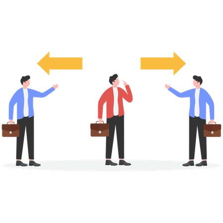 Business managers standing at top  Illustration