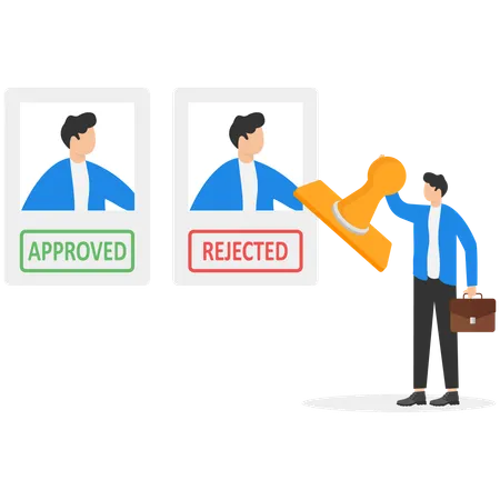 Business managers status accepted or rejected  Illustration