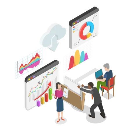 Business managing Big Financial Data  Illustration