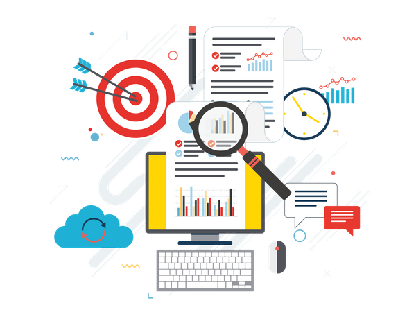 Business marketing analytics  Illustration