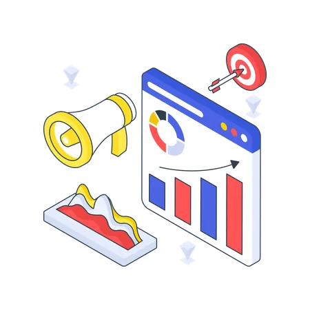 Geschäftsmarketing und -analyse  Illustration