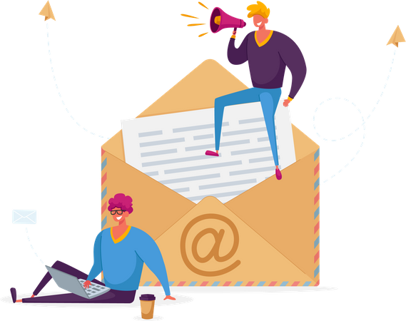 Business marketing using email Illustration