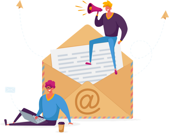 Business marketing using email  Illustration