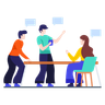 business meeting and discussion illustration svg
