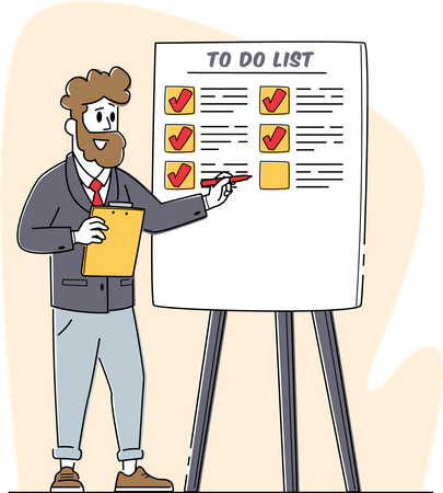 Business Meeting and Presentation List Illustration
