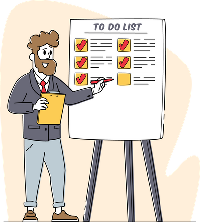 Business Meeting and Presentation List  Illustration