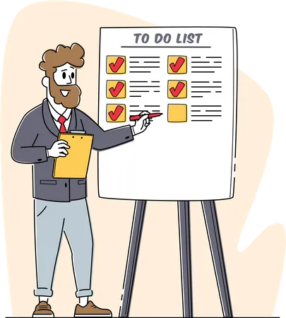 Business Meeting and Presentation List  Illustration