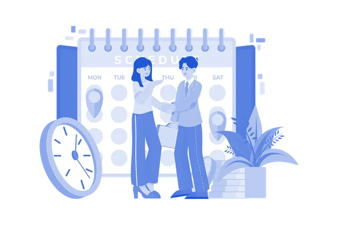 Business Meeting Appointment Illustration Concept On A White Background Illustration